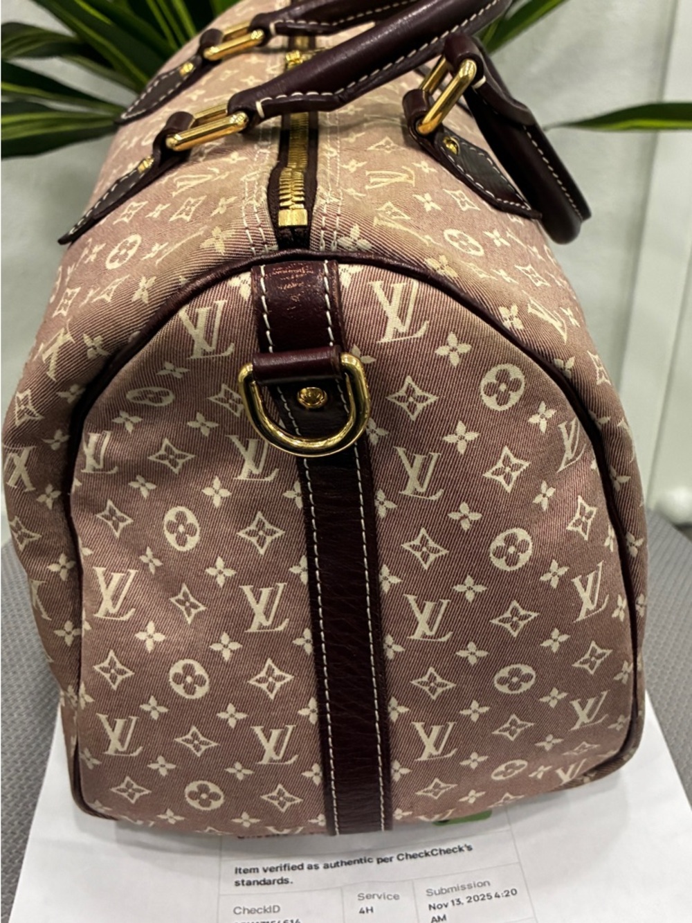 Louis Vuitton Mini Lin Speedy Doctor Bag Burgundy Monogram Satchel used-30 - Picture 2 of 10